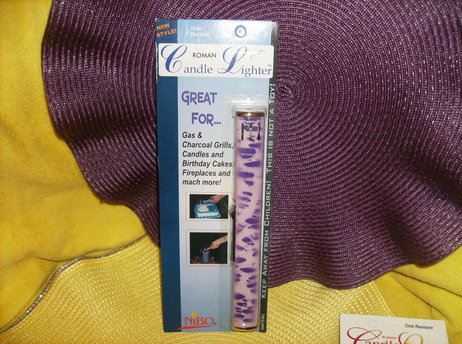 NEW LARGE LILAC PURPLE CANDLE LIGHTER NEW IN PACKAGE