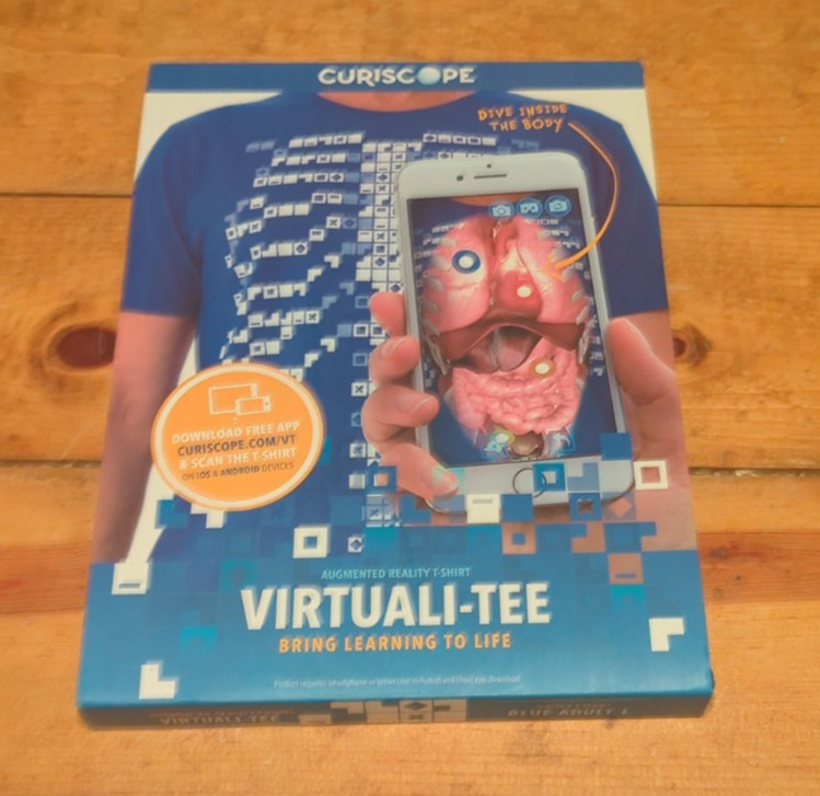 Curiscope Virtuali-Tee Bring Learning to Life Unisex Blue Adult L