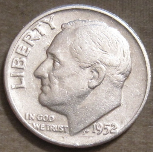 SELLING AS SHOWN~1952 P ROOSEVELT DIME~PLEASE VIEW ALL PHOTOS FOR CONDITION~472