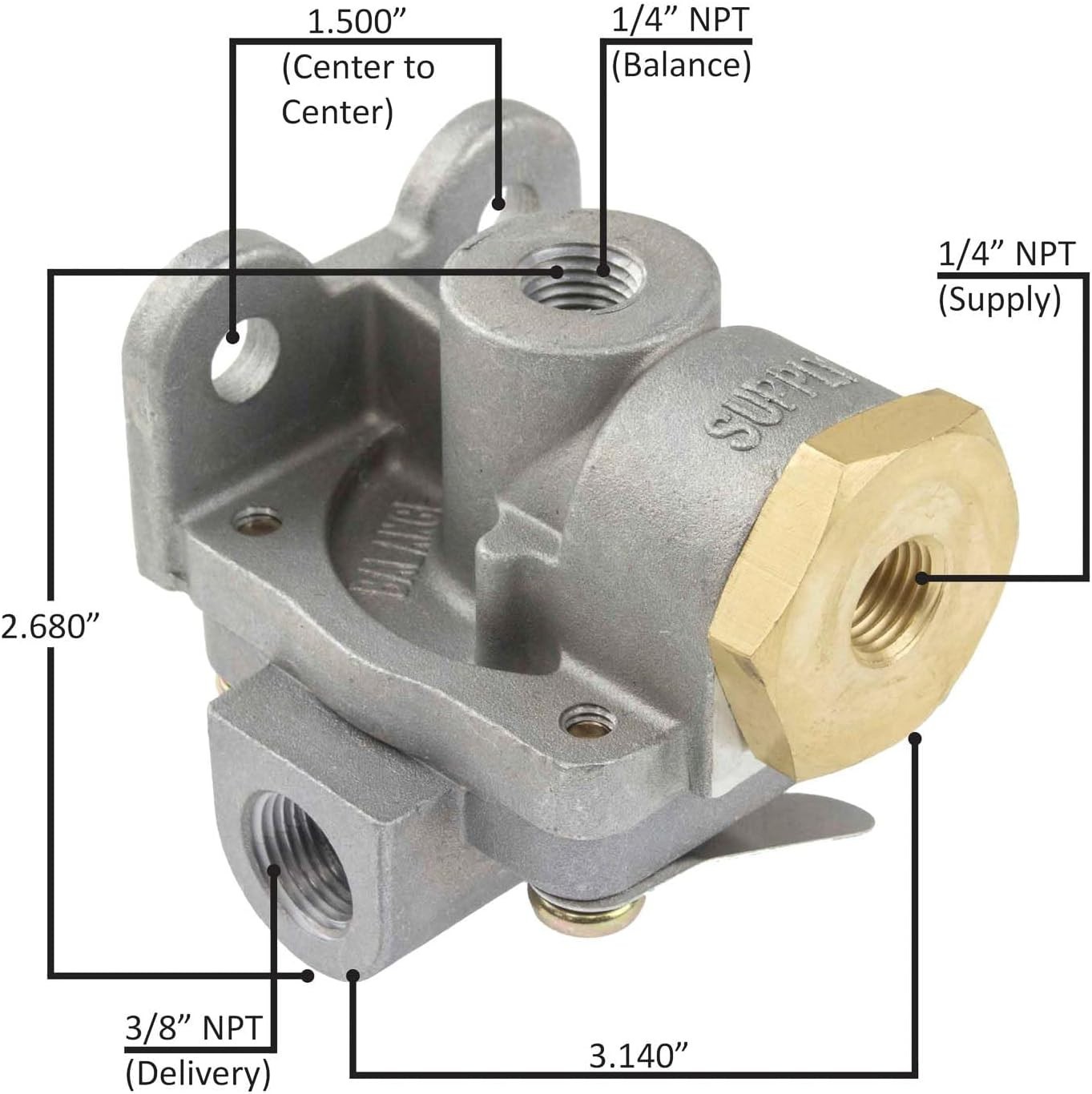 Air Brake Quick Release Valve Compatible with Bendix 289714 Freightliner
