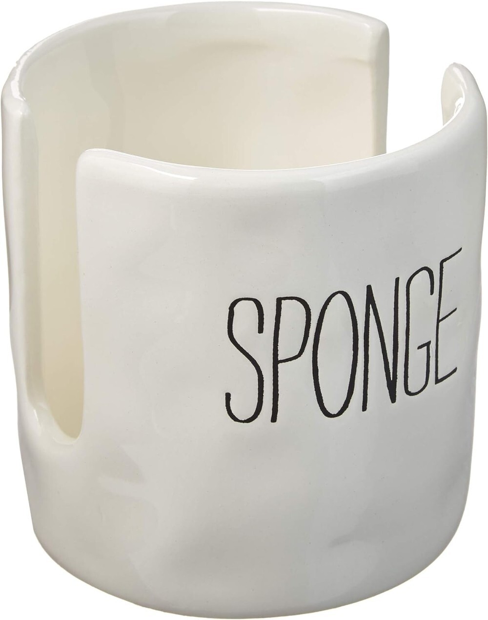 MUD PIE CERAMIC BISTRO SPONGE CADDY HOLDER OFF WHITE