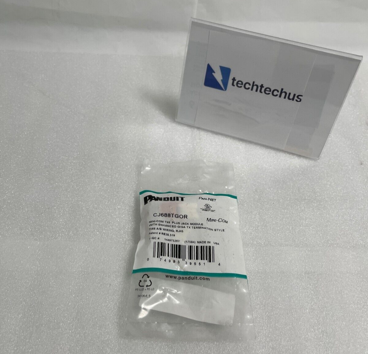 Panduit CJ688TGOR Giga-TX Cat6 Jack Module - Orange (1-Pack)
