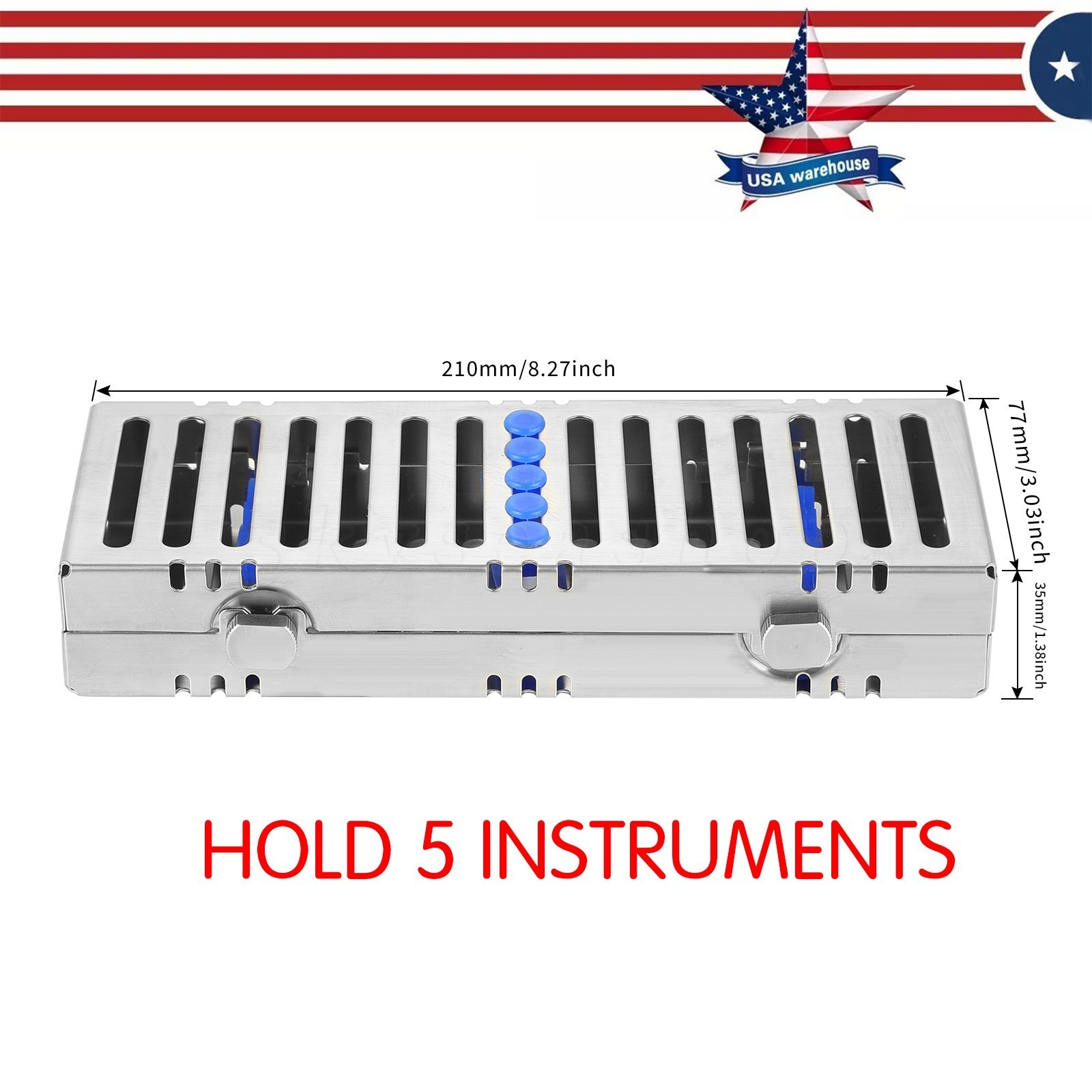 Dental Sterilization Cassette Rack Box Tray Surgical Instrument Autoclave for 5