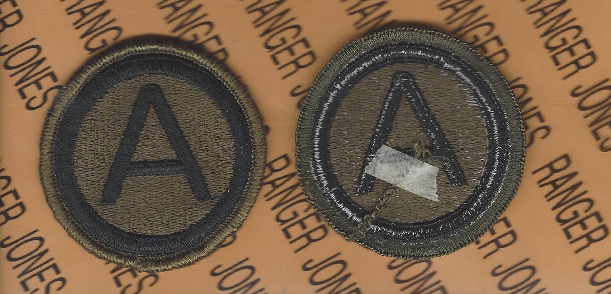 USA 3rd Army OD Green & Black BDU uniform ~2.5" patch m/e