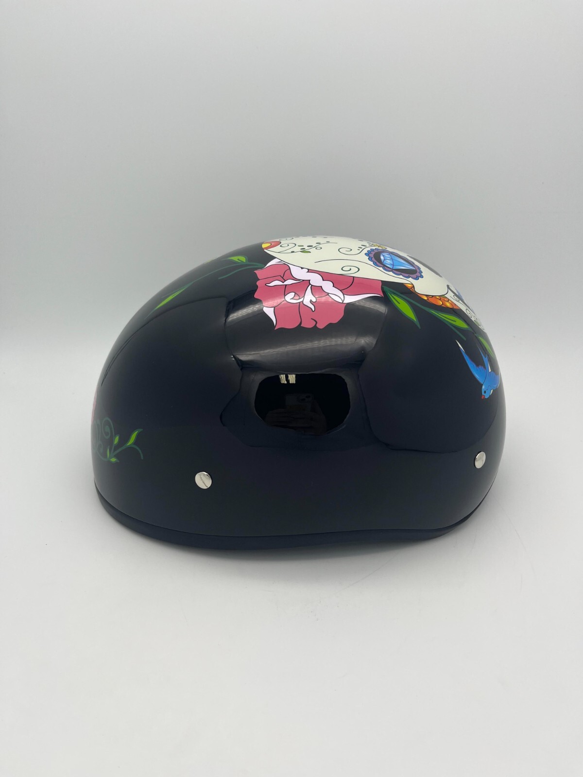 Daytona Skull Cap Half Shell Helmet Quick Release Diamond Skulls Small Open Box