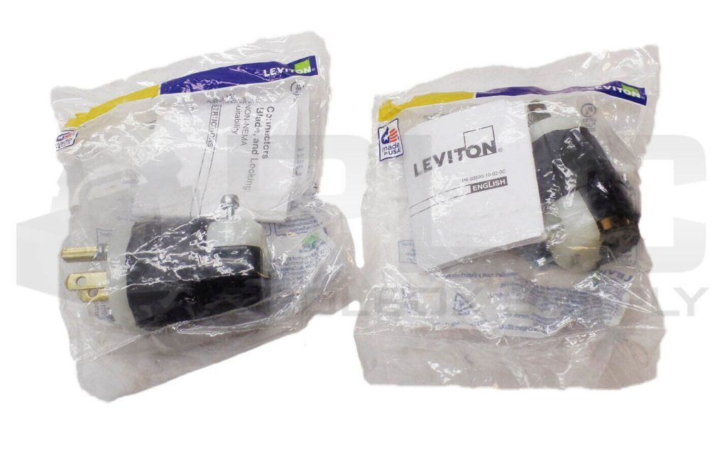 LOT OF 2 SEALED NEW LEVITON 171-5266-C GROUNDING PLUG STRAIGHT BLADE 2 POLE