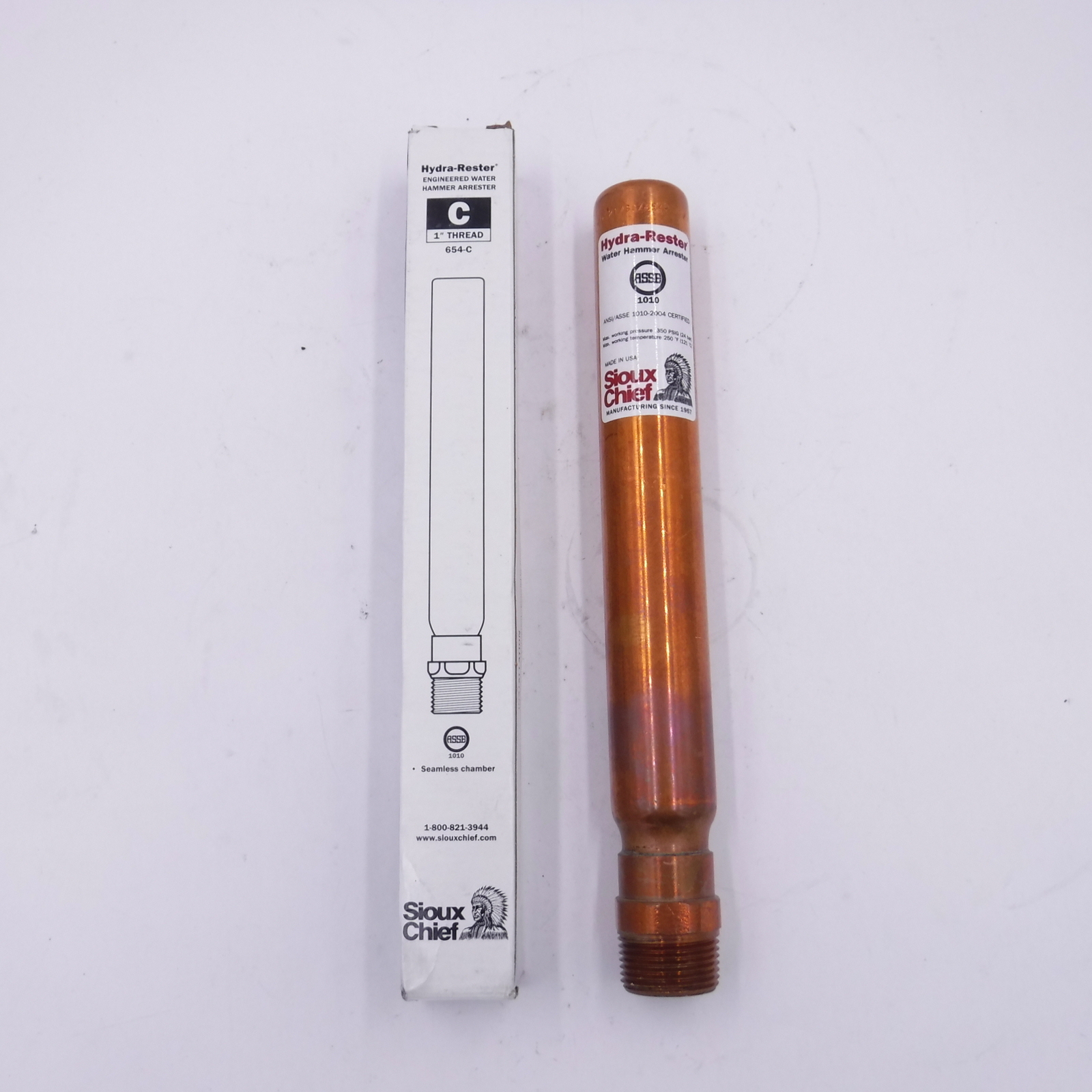 Sioux Chief 654-C Hydra-Rester 1" Copper MIPT Water Hammer Arrestor