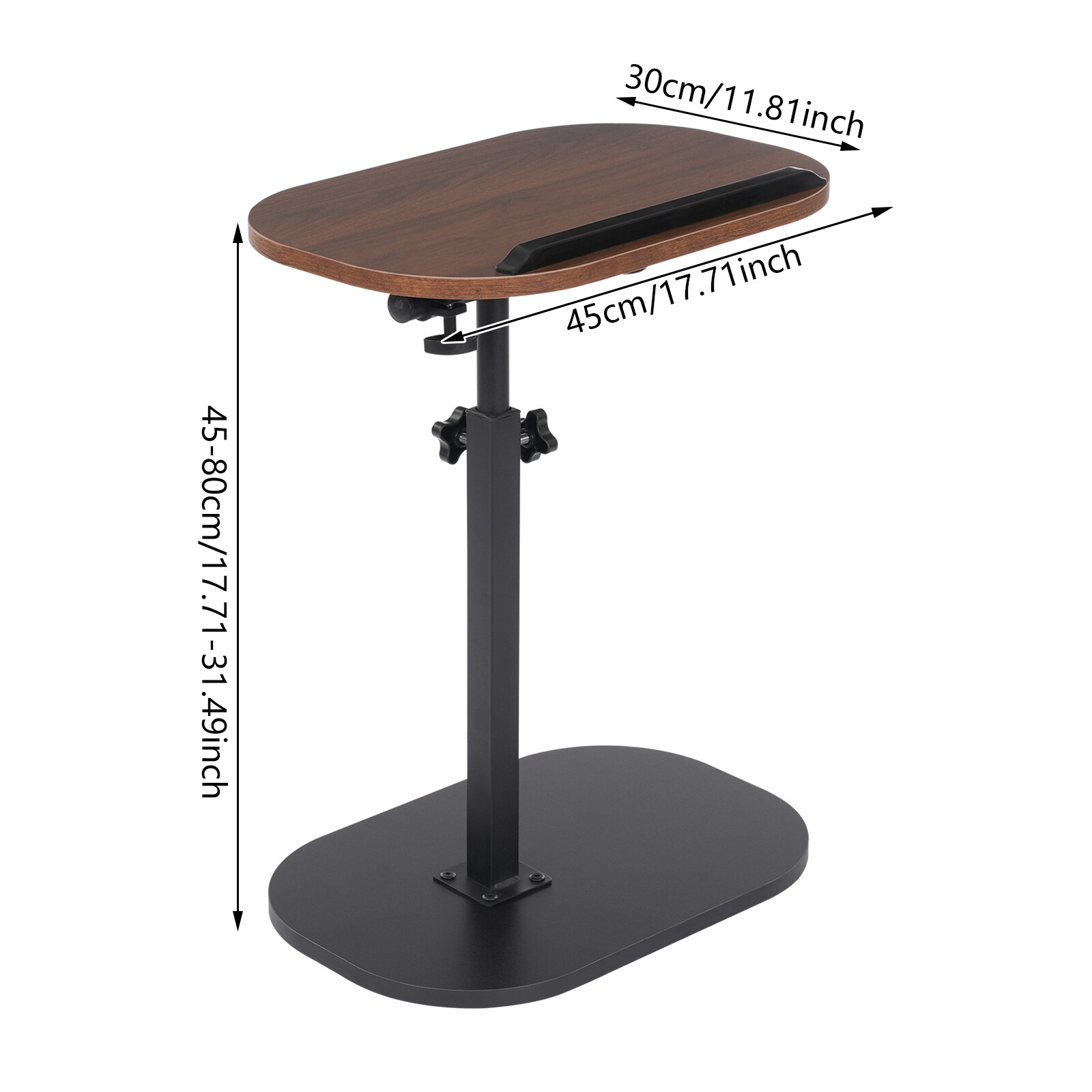 C-shaped Side Table Sofa Table for Living Room+Study Height Adjustable SideTable