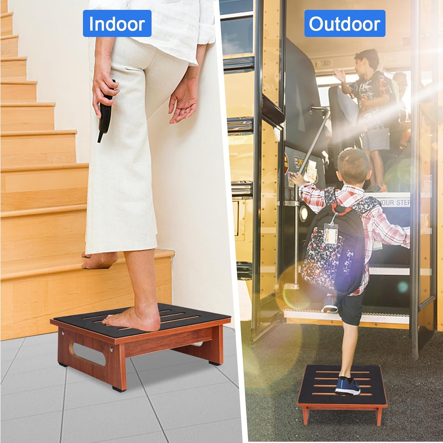 One Step Stool for Adults Seniors with NonSlip Rubber Stepping Surface, Heavy