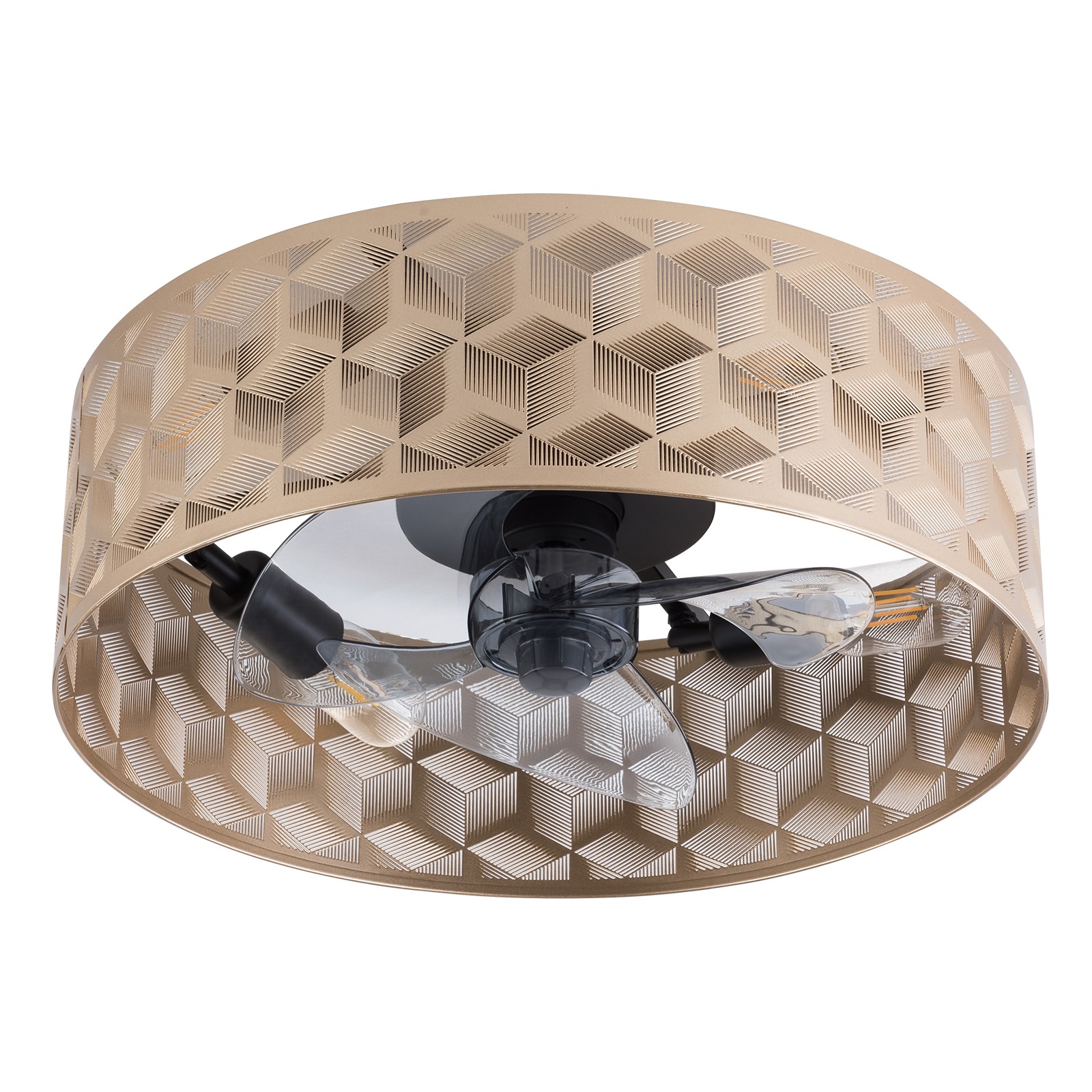 Modern Round Low Profile Ceiling Fan Light with Remote Control ?C 18" Indoor