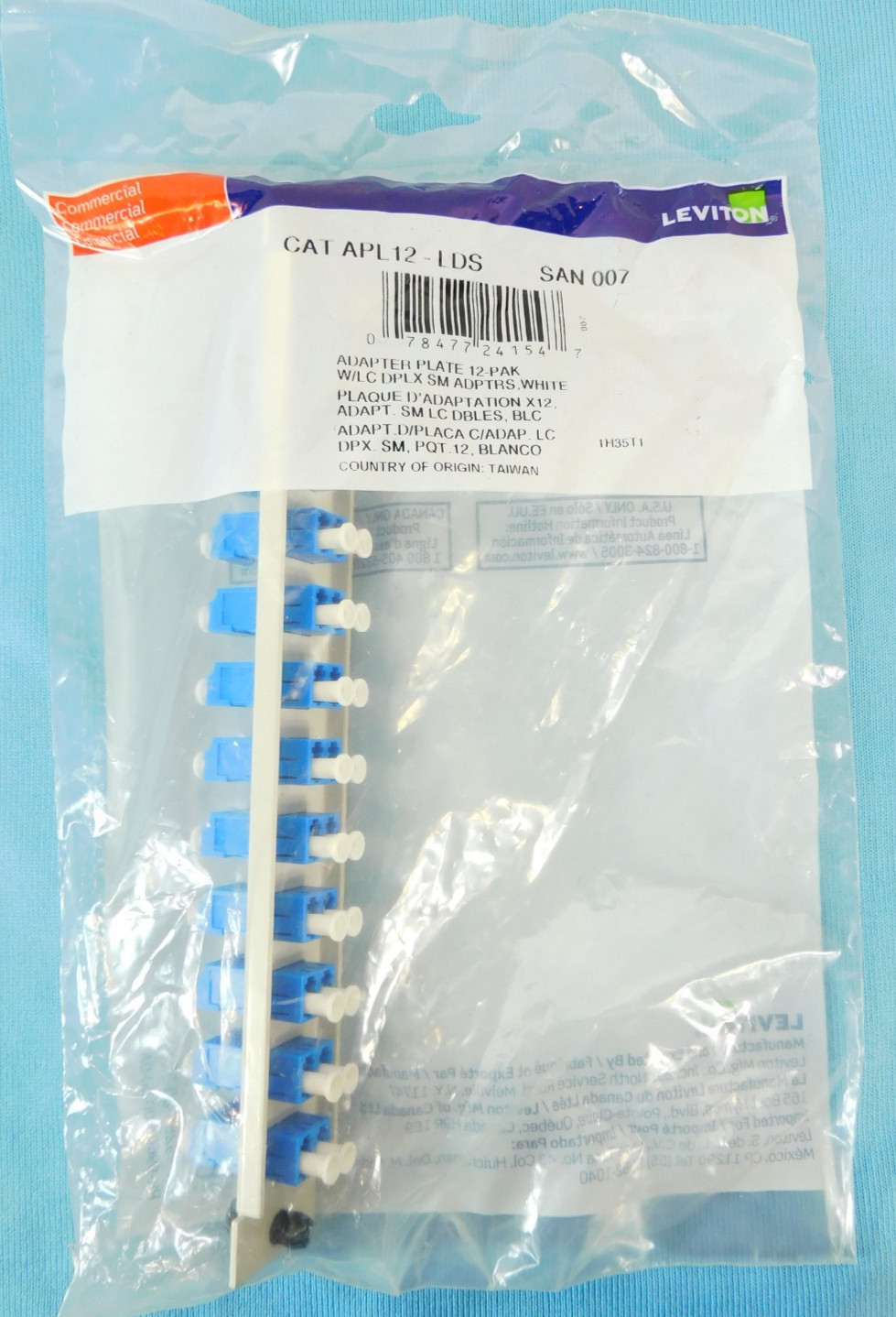 APL12-LDS Lightspace LGX 12-Pack Plate LC Duplex, Single Mode Adapters 24 Fibers
