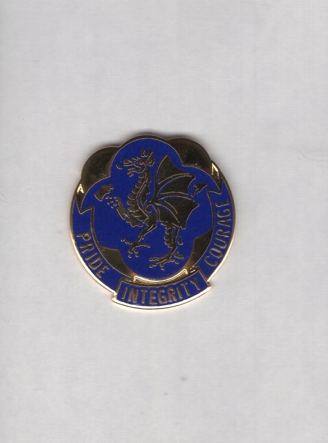 44th Chemical crest DUI c/b clutchback badge G-23