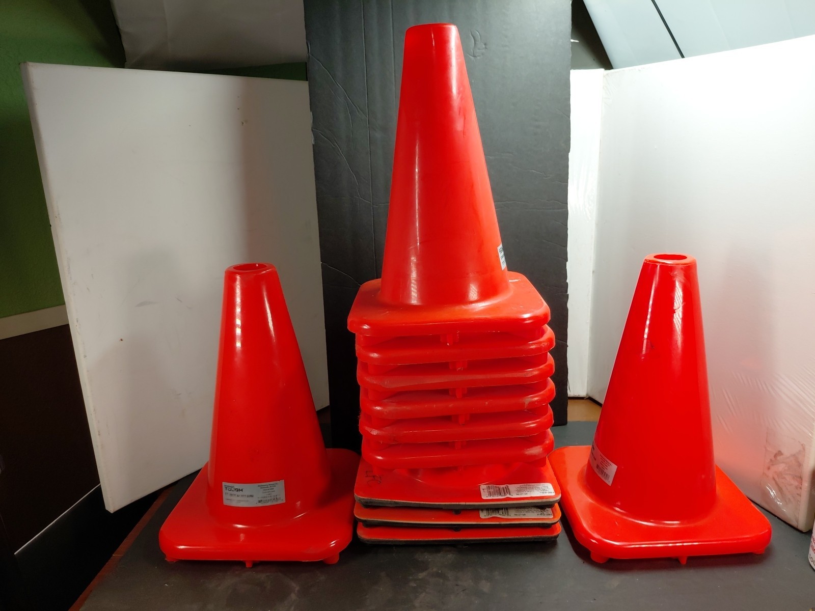 Lot Of 11 -  12" Orange  Traffic Cones Used