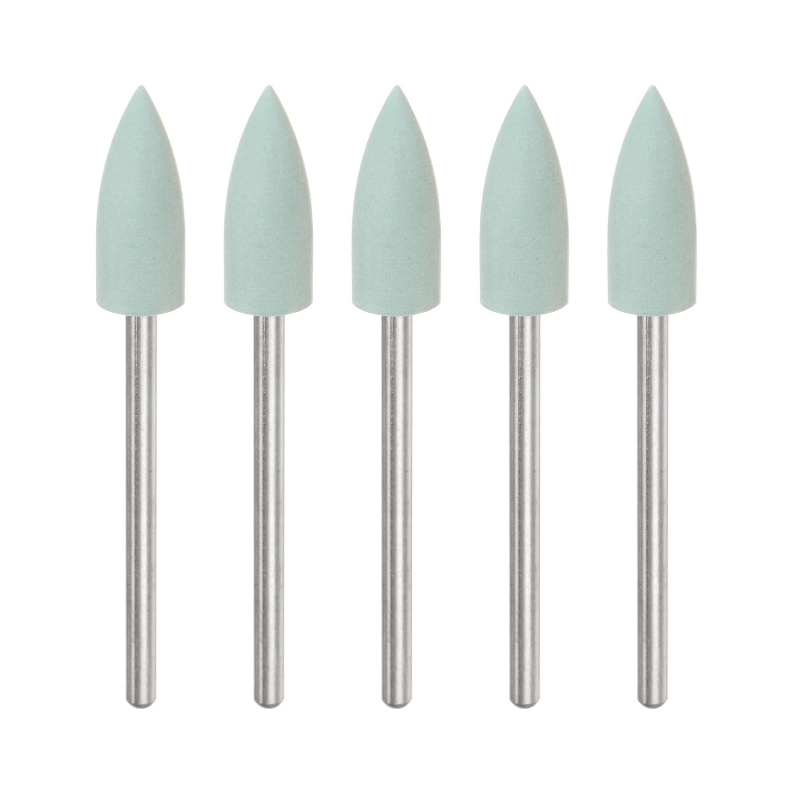 HARFINGTON 5pcs Rubber Polishing Bit Silicone Buffing 800 Grit, Light Green