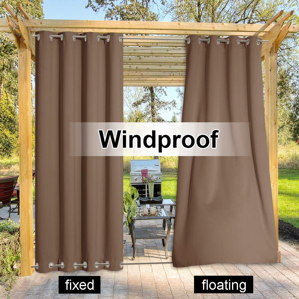 NICETOWN 2 Panels Blackout Curtains with Rustproof Grommets, Weighted, 52x108"