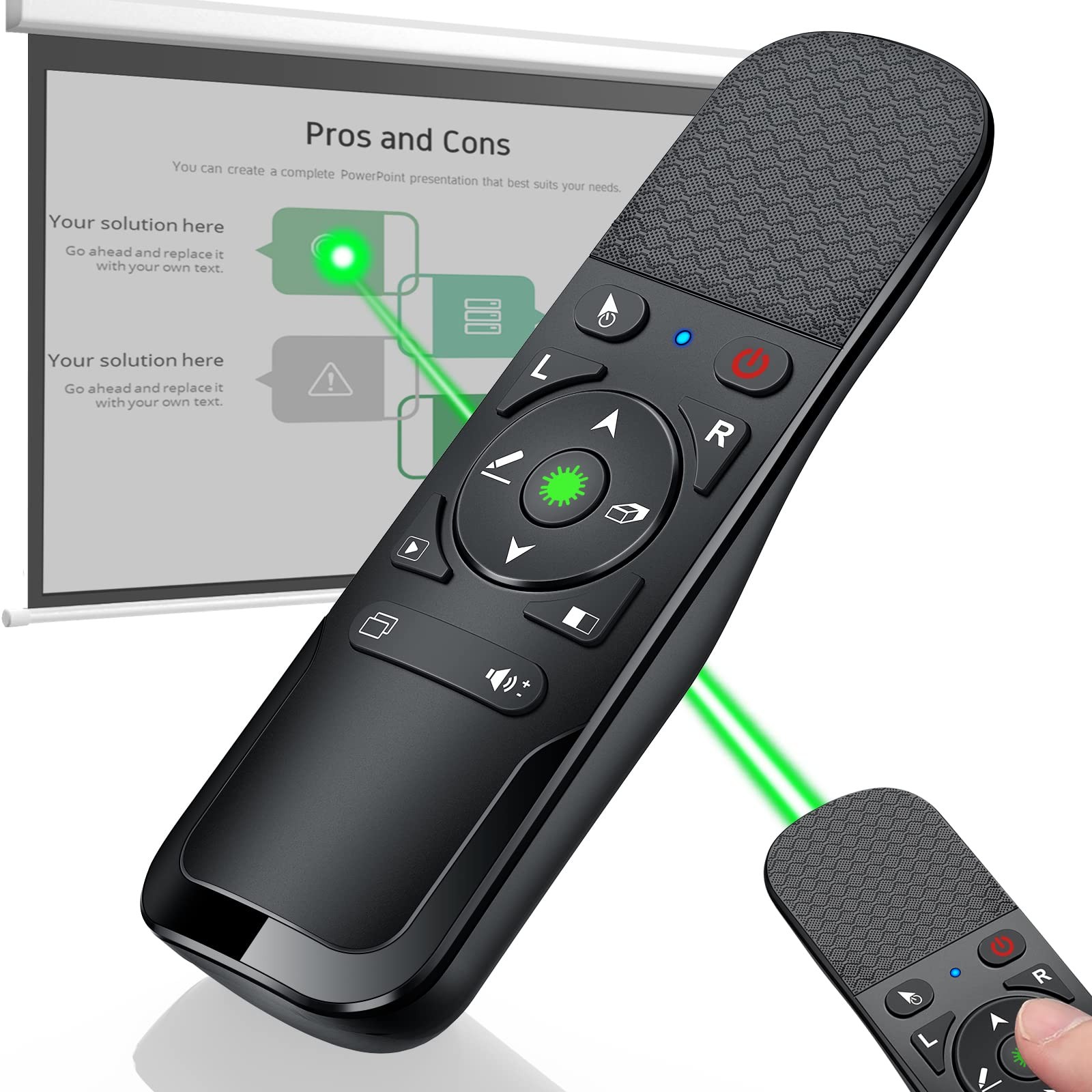 Presentation Clicker Mouse Control with Green Light for PowerPoint Presentati...