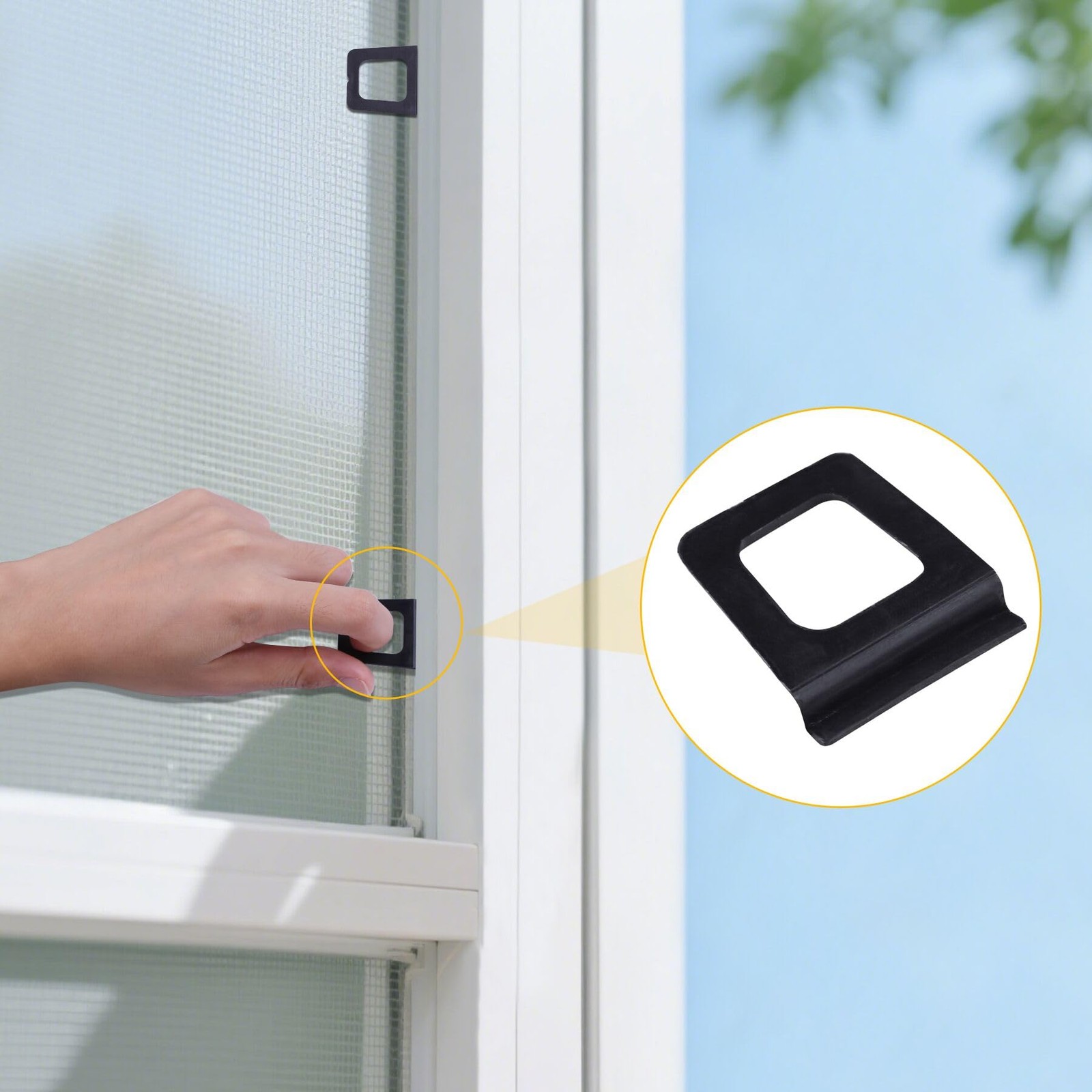 Window Screen Lift Tabs - Hollow, Universal, Black Plastic Pull Tabs (30 Pack)
