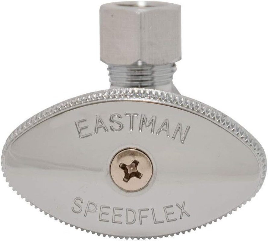 1/2 inch Crimp PEX x 3/8 inch OD Compression Multi-Turn Angle Stop Valve, Brass
