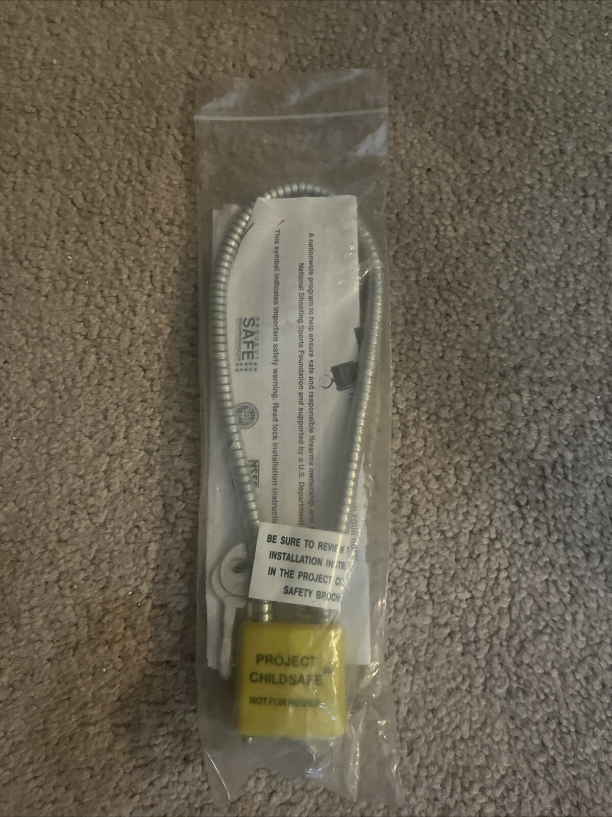 Project Child Safe Cable Gun Lock with 2 Keys New in Original Package