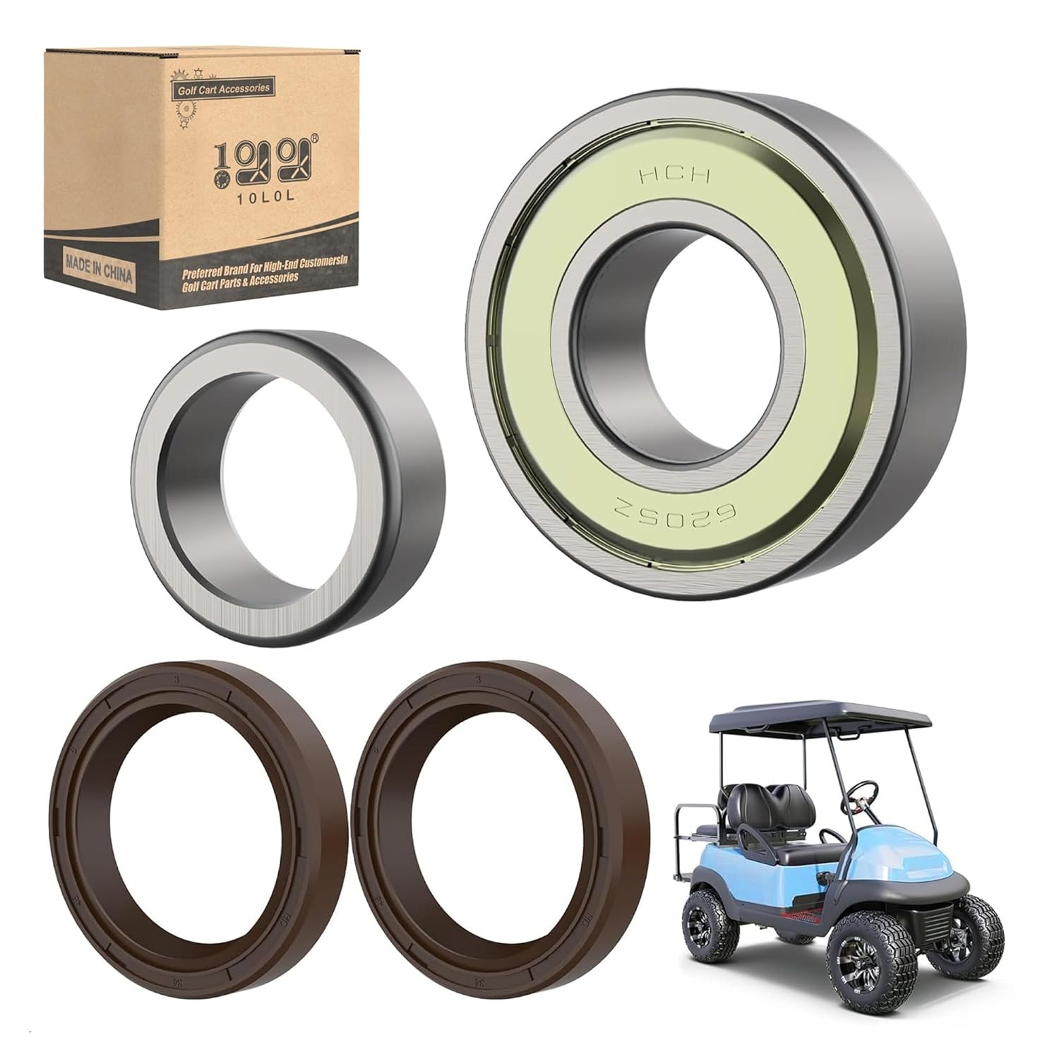 10L0L Golf Cart Rear Axle Bearing Bushing & Oil Seal Kits for Club Car DS & Prec
