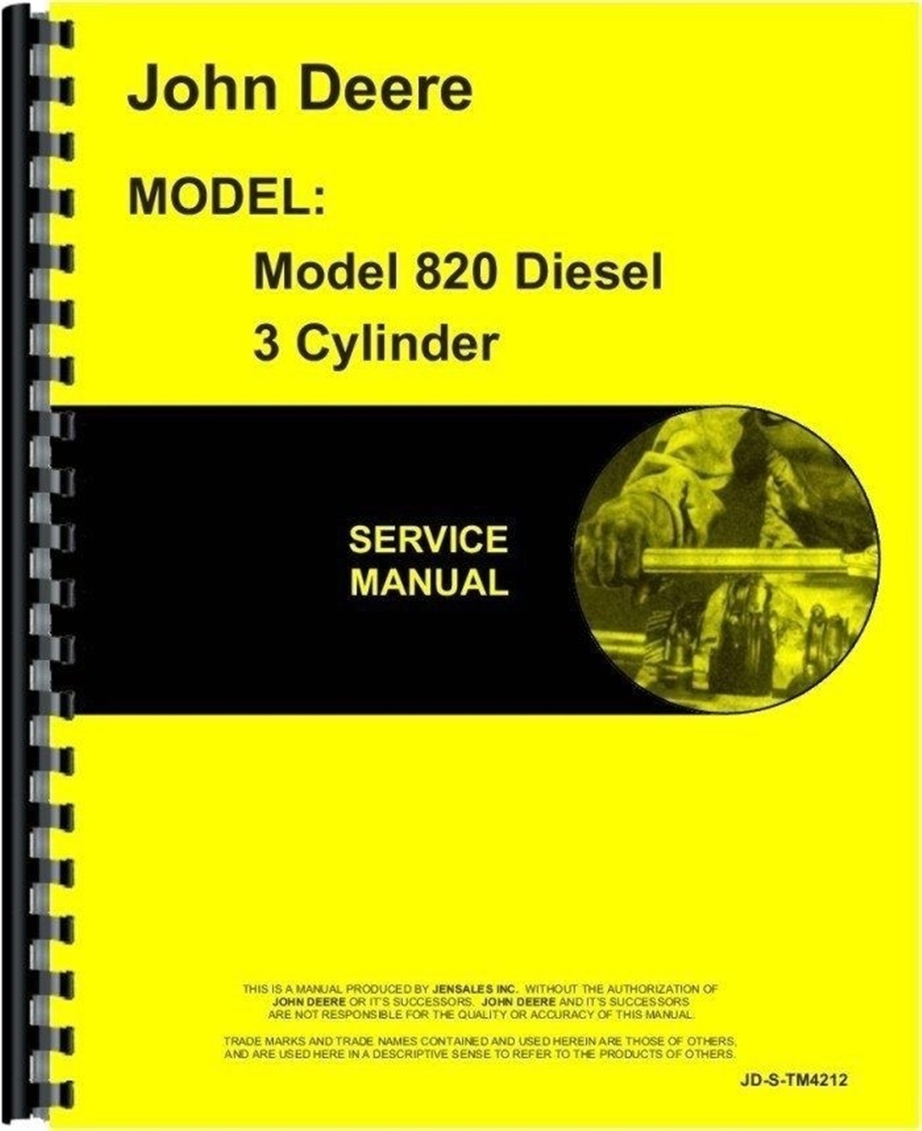 John Deere 820 Tractor Service Repair Manual 3 cylinder Diesel Utility tm4212