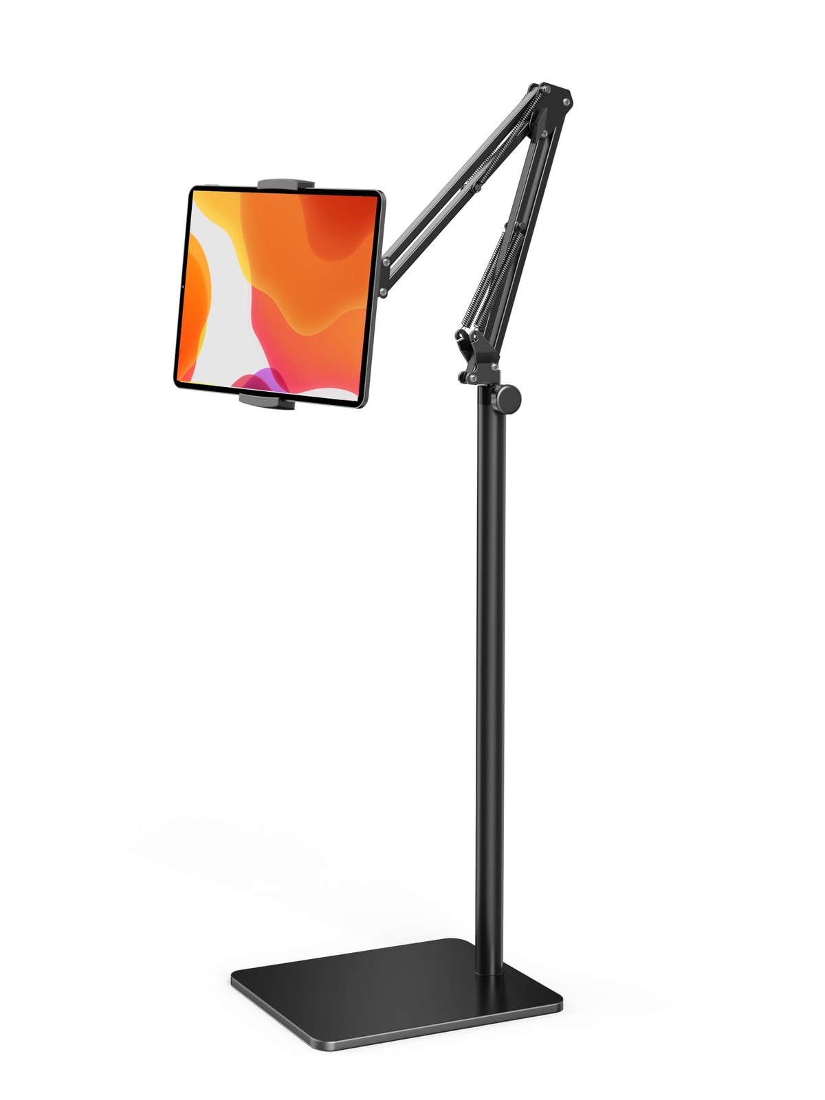 Tablet Floor Stand with 4.2LB Base,Overhead Bed Phone Angle BLACK