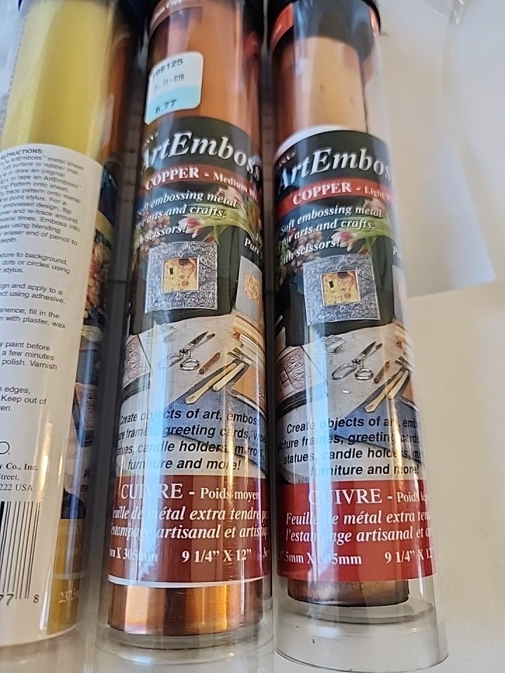 Bundle ArtEmboss Craft Medium Copper Embossin Kit 9.25 x 12 Metal Tool Pattern