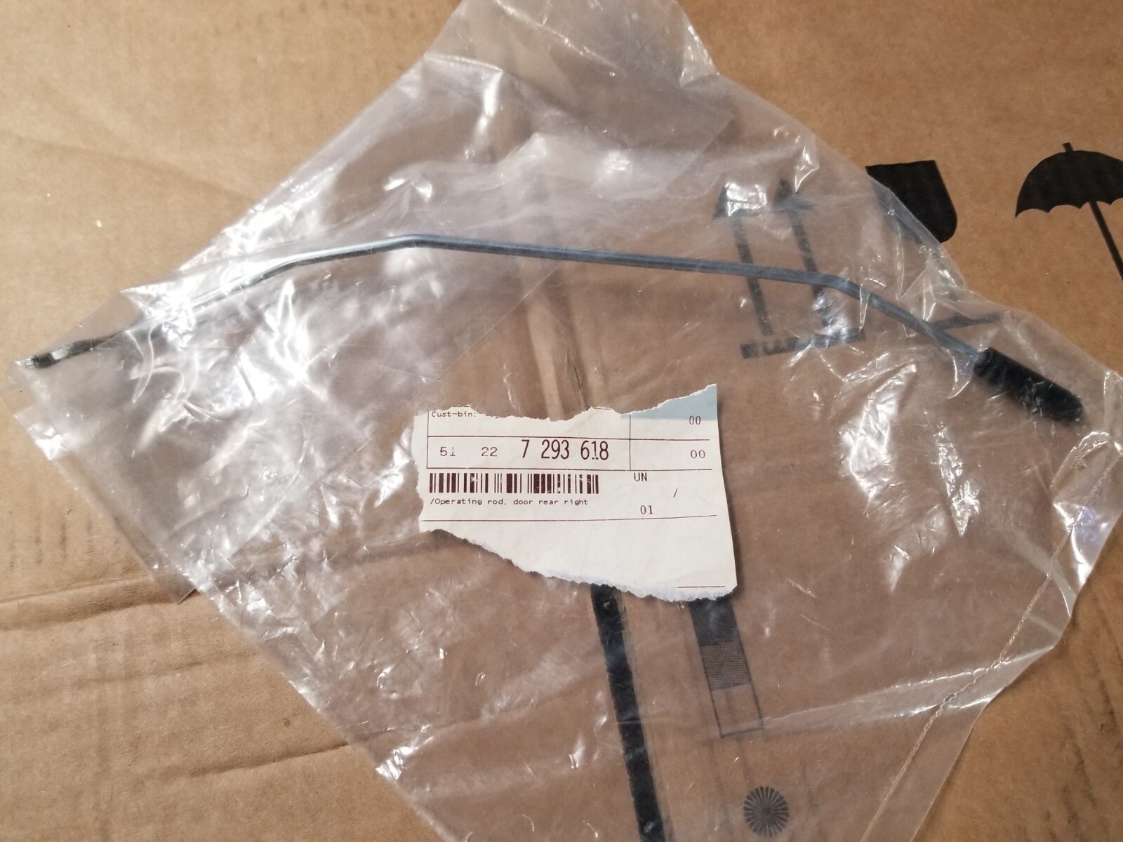 NEW OEM GENUINE BMW INTERIOR LOCK ROD RIGHT REAR 51-22-7-293-618