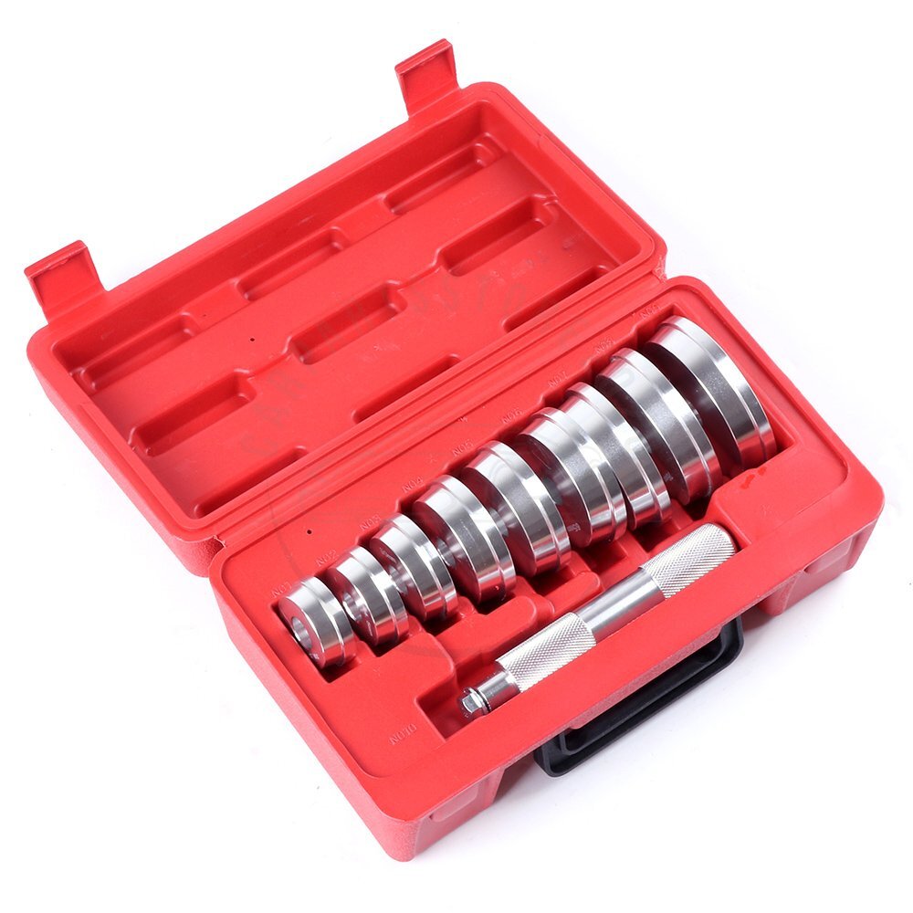 Set of 10PCS Bearing Race and Seal Install Driver Wheel Axle 9 Discs Collar Axle