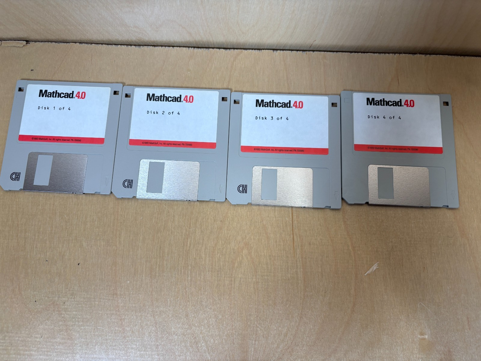 Mathcad 4.0 MathSoft 1993 3.5 Floppy Disk Set 1-4 Untested