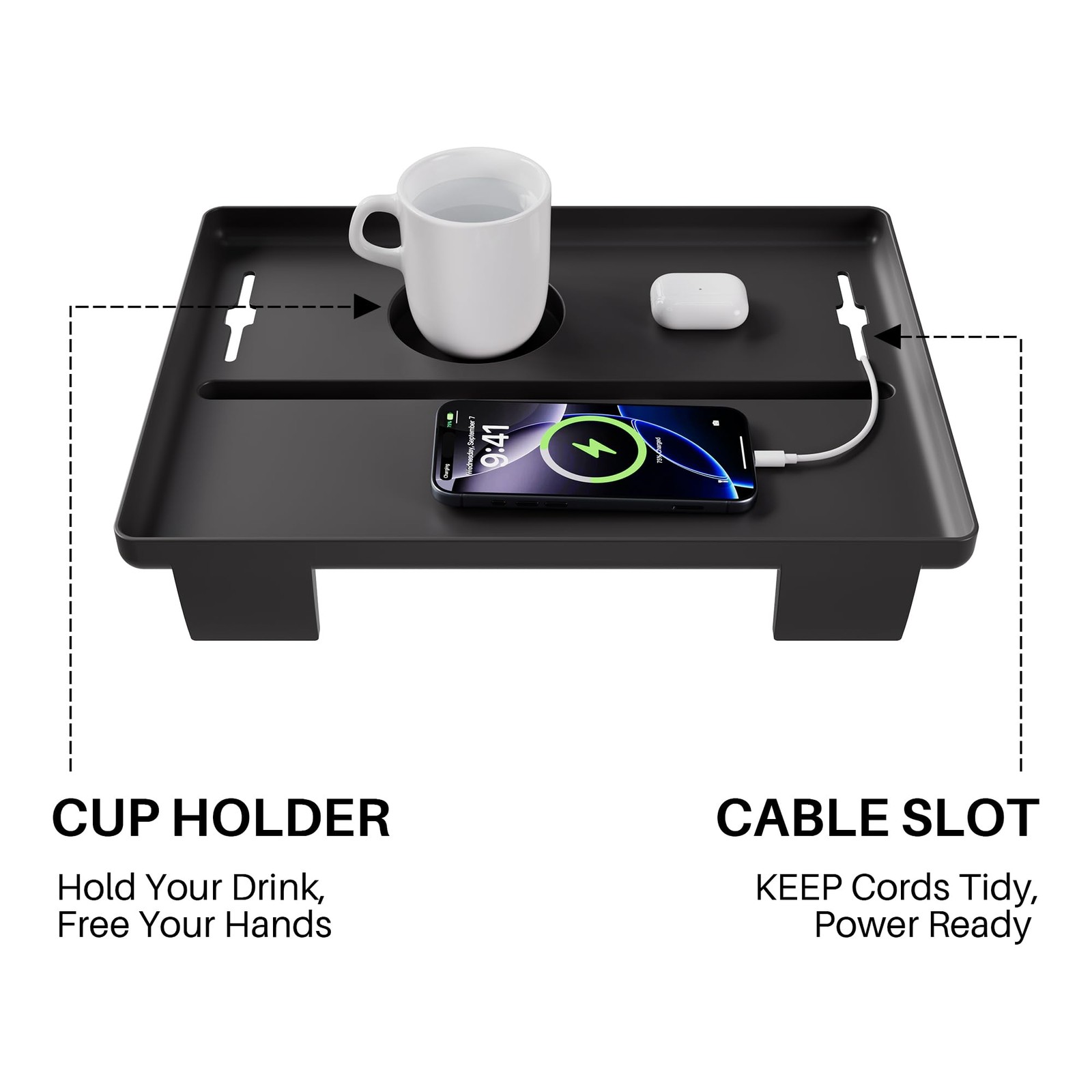 JOYMOOP Black clip-on bedside shelf for bunk beds