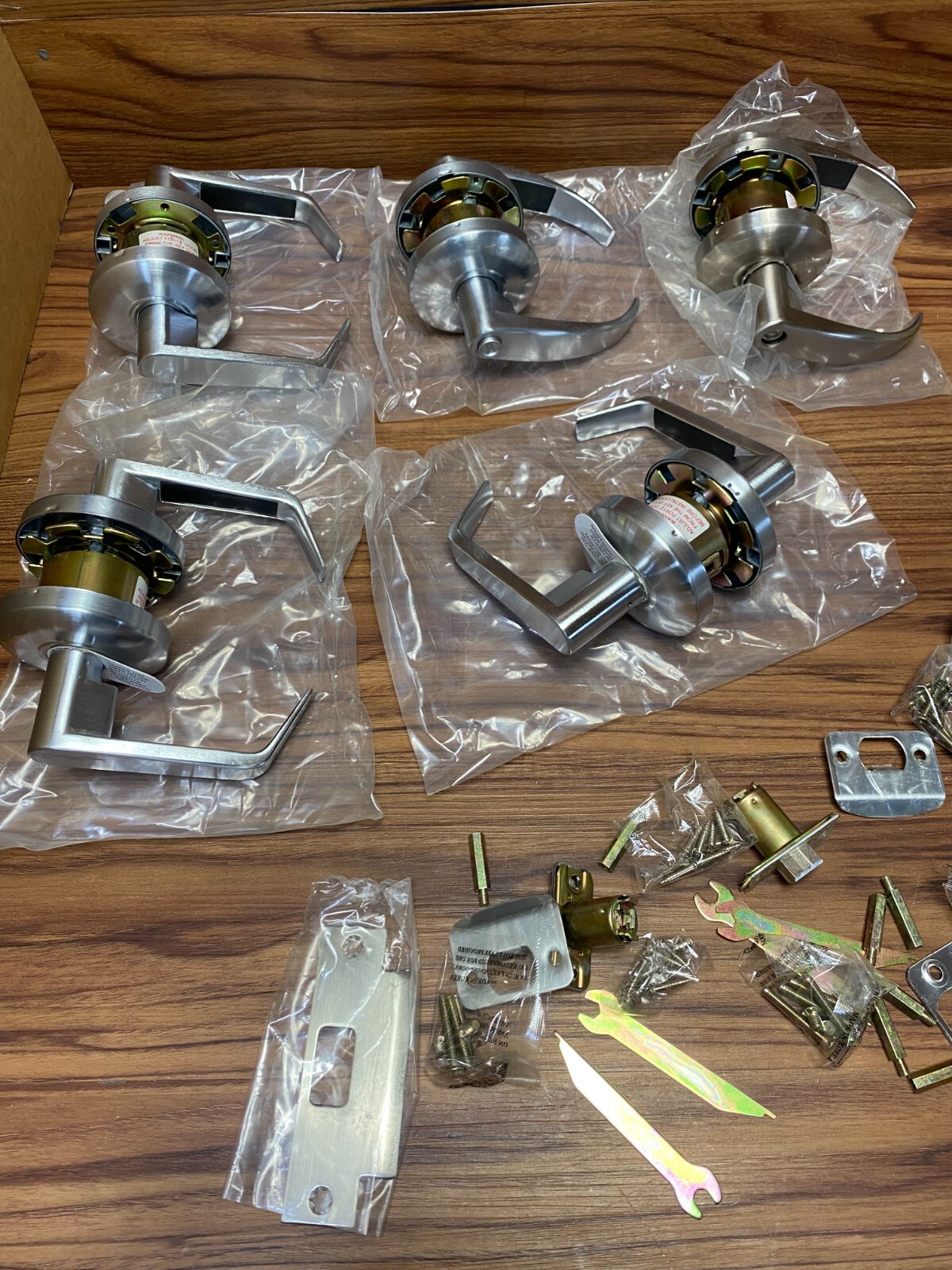 5 Cal-Royal Entry Lever Cylinder Lock Mounting Hardware Lot Mixed SPARE PARTS