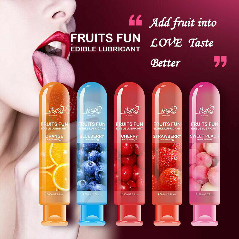 Fruit Flavor Adult Lubricant Gel Lube Edible Oral Sex Sexual Massage Oil Couples