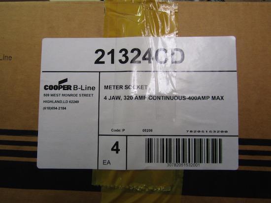 COOPER B-LINE 21324CD METER SOCKET