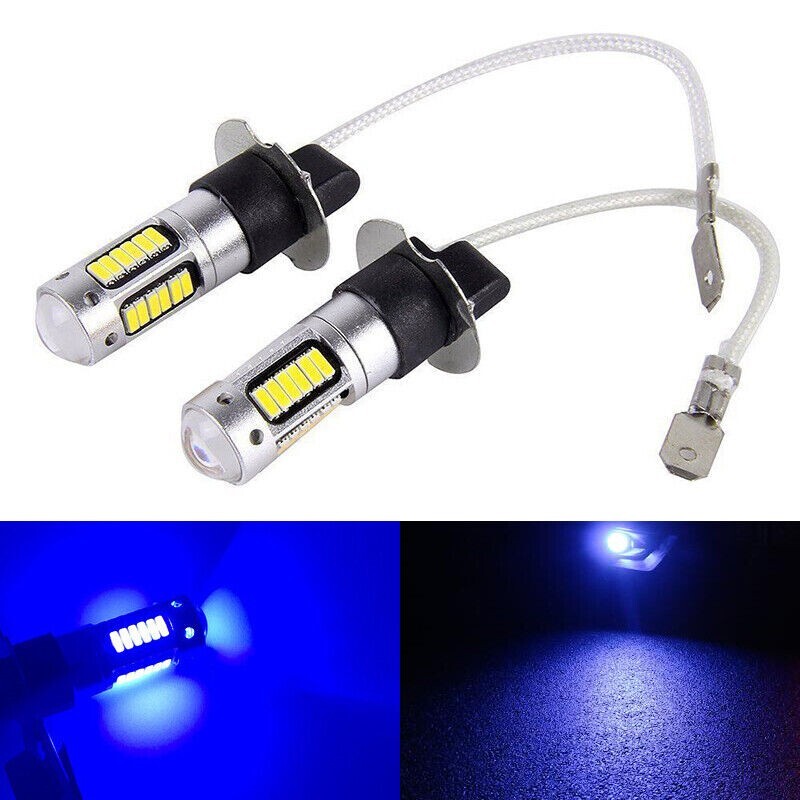 2x H3 Blue LED DRL Day Running Xenon Bulb Kit For Car Truck Fog Light Lamp 12V
