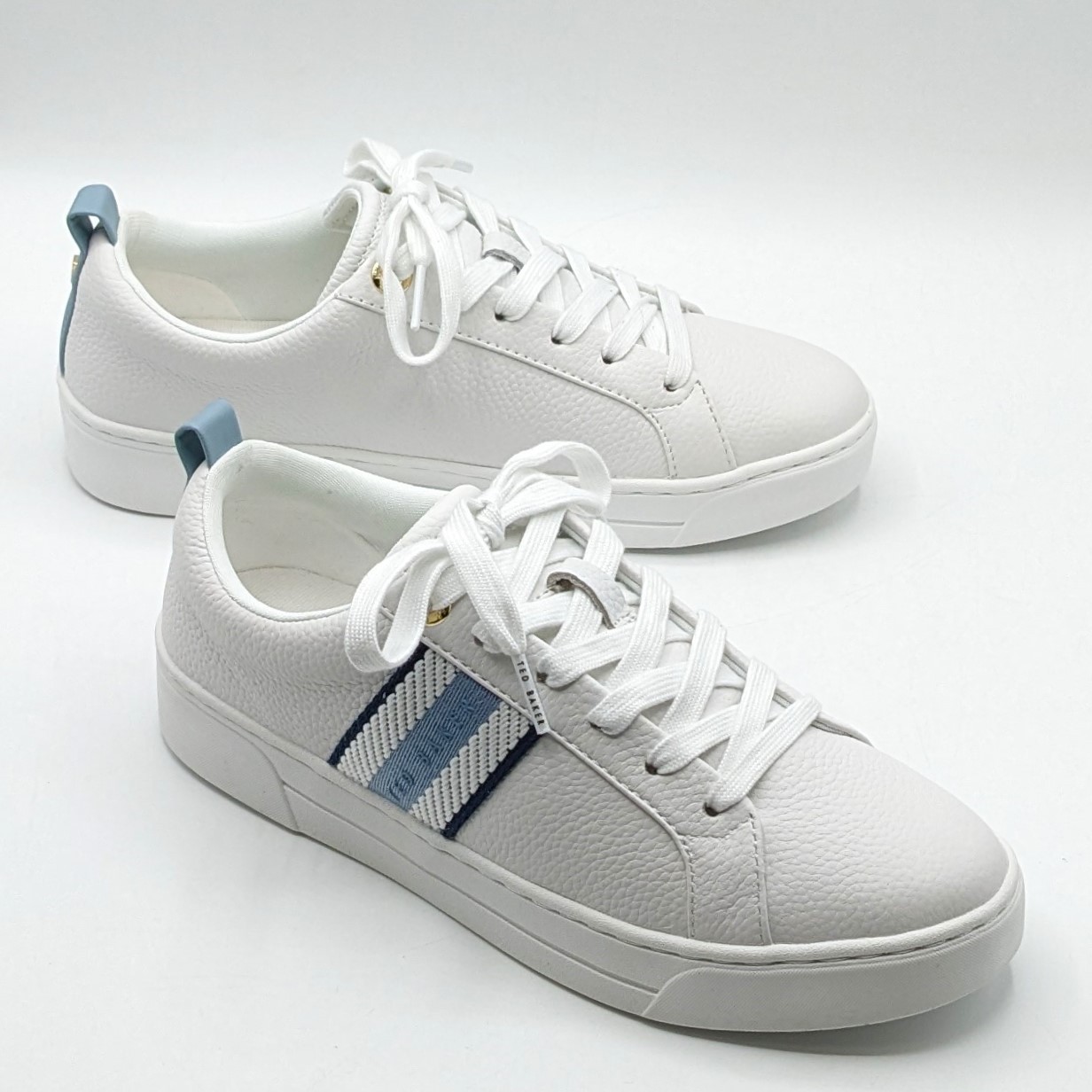 Ted Baker “Bailey Icon” Women’s Classic Leather Tennis Shoe (Blue-Multi) - NEW