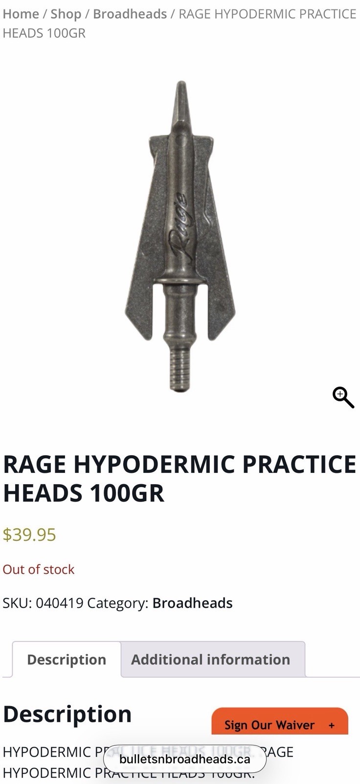 Rage Hypodermic Practice Heads- 3 pack 100g