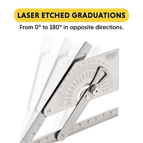Protractor and Angle Finder #39, Stainless Steel, Outside, Inside, Sloped