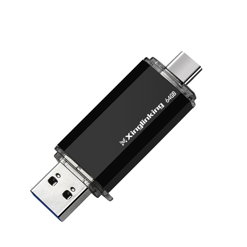 64GB Dual USB Flash Drive USB & USB A 2-in-1, Thumb Drive for -Phones, PC, Ex...