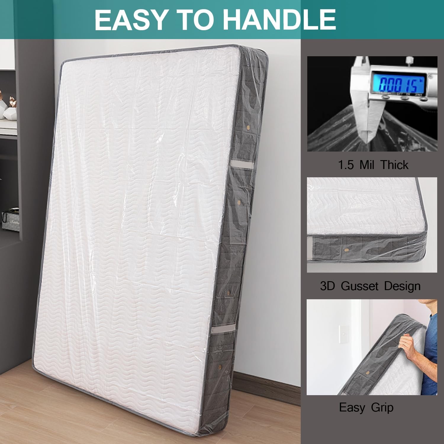 Mattress Bag for Moving Storage - Plastic Queen/King, 1pack