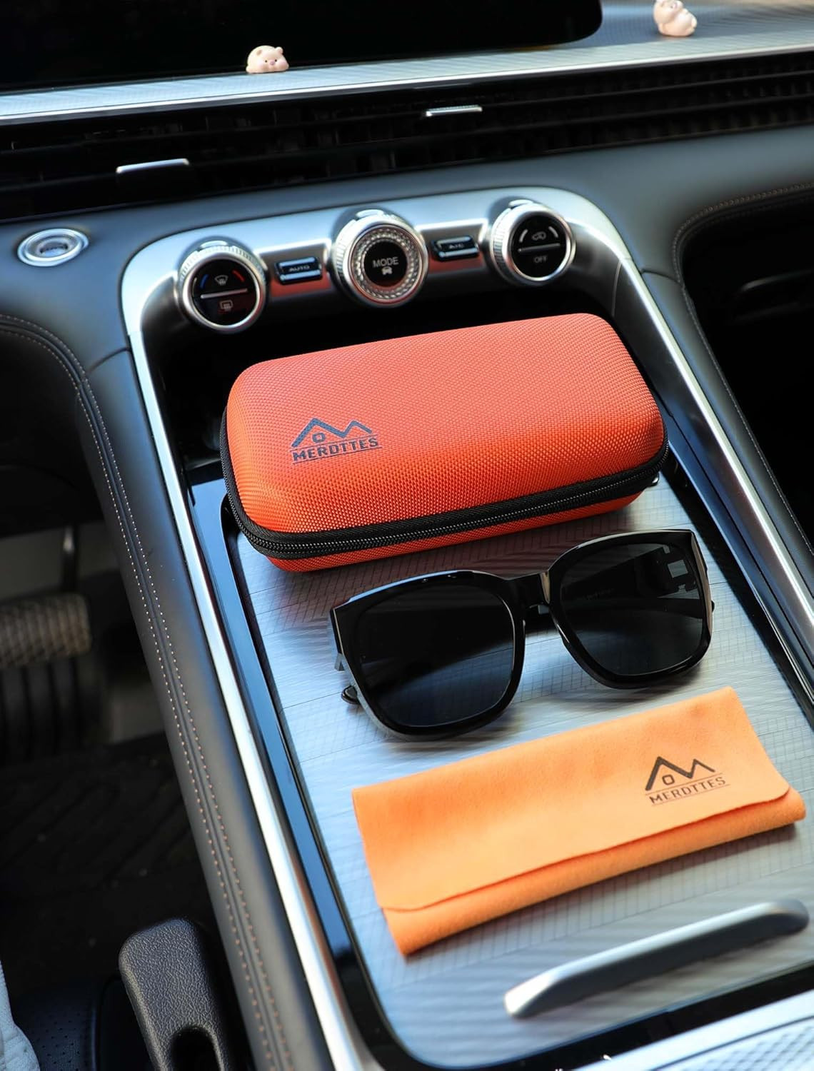 Large Double Eyeglasses Case, Shockproof Hard EVA Shell Dual Sunglasses Organize