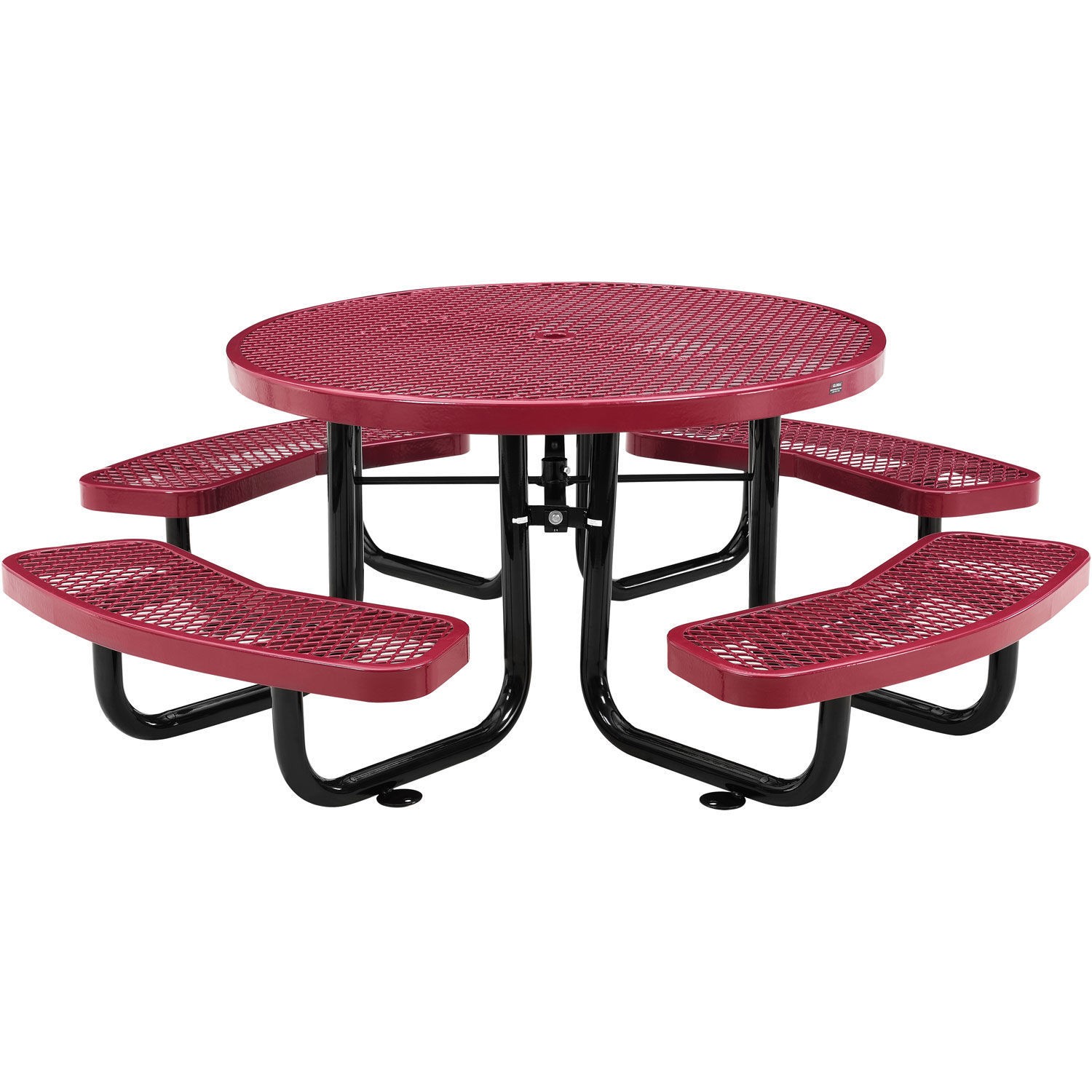 Global Industrial 46" Child Size Round Expanded Picnic Table Red