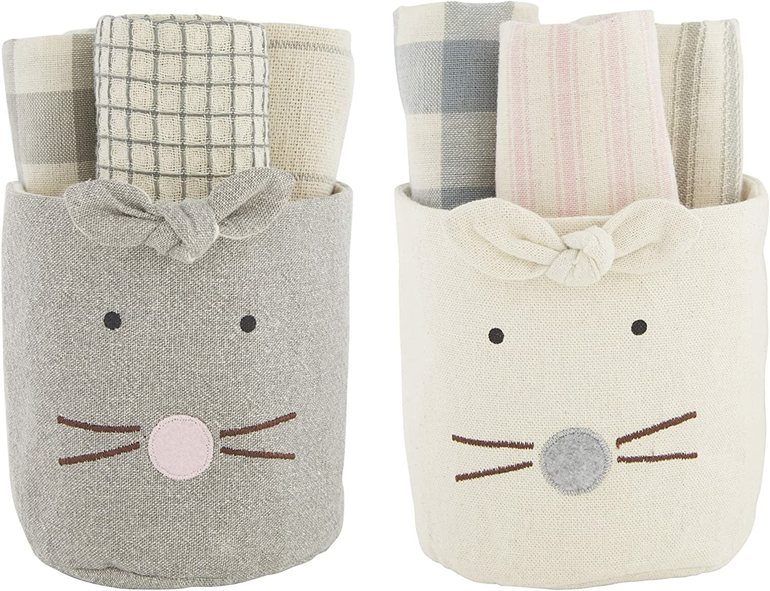 Mudpie - Grey Easter Bunny Towel Set - 41500261G