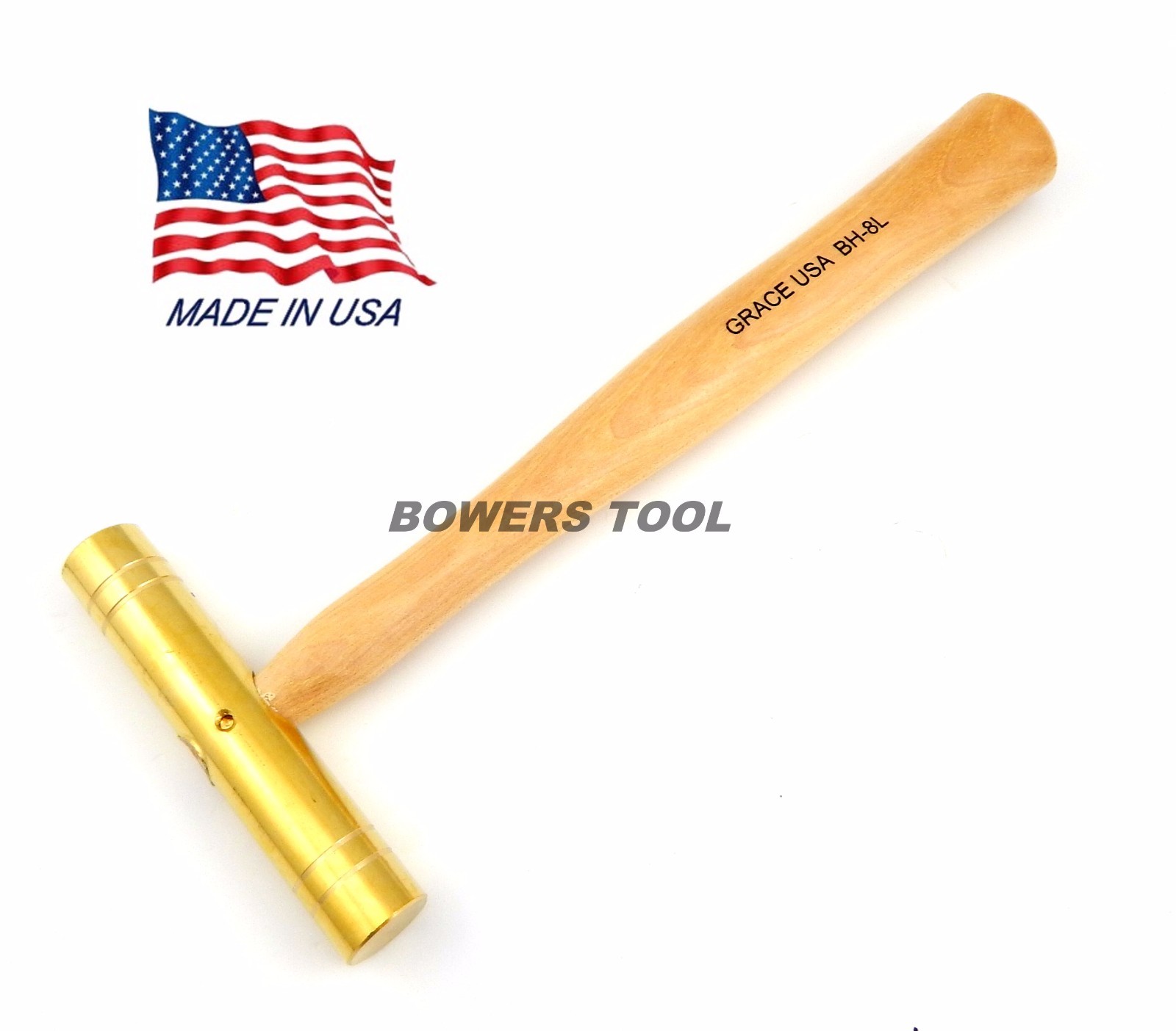 Grace 8oz Brass Hammer Extra Long Gunsmith Gun Care Machinist BH-8L Made in USA