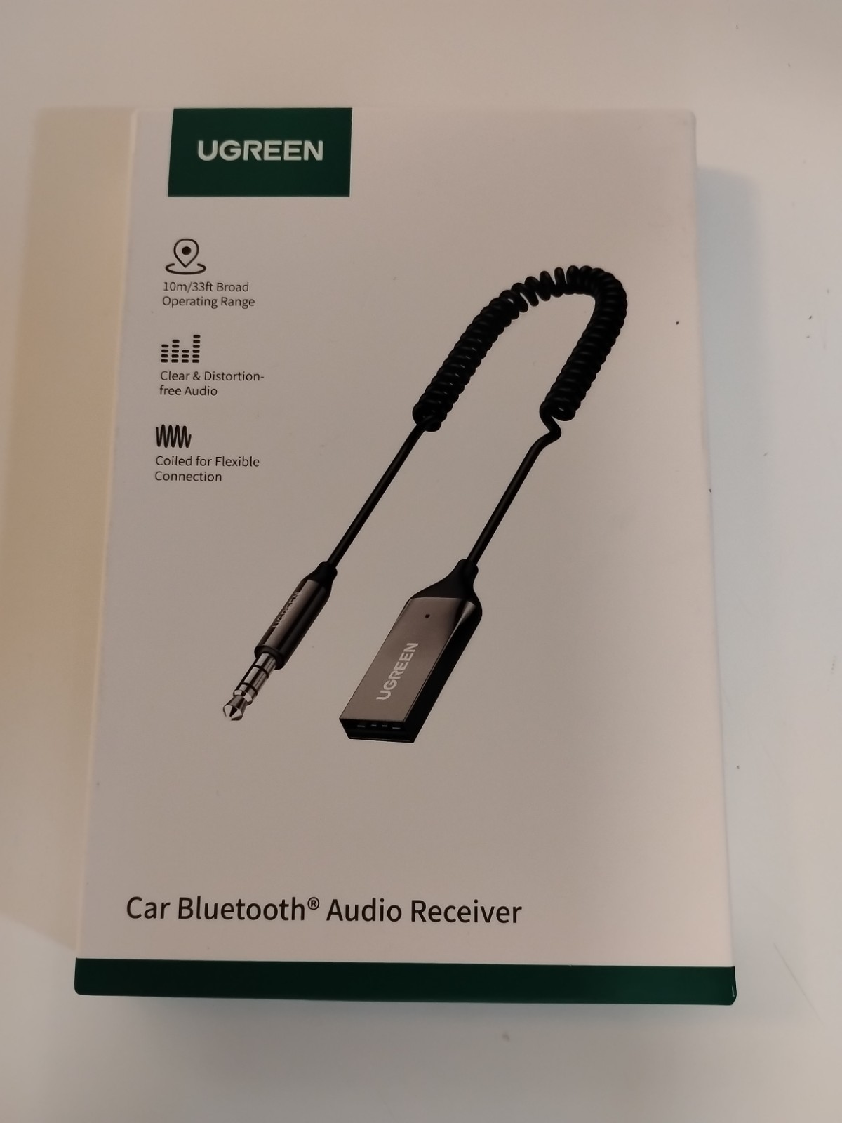 UGreen Car Bluetooth Audio Receiver CM309 AUX WITH MIC space Gray