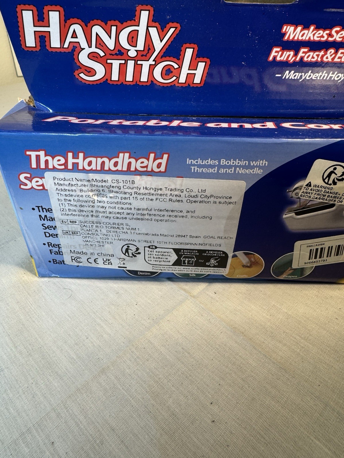 As Seen On Tv Handy Stitch Portable Battery Powered Handheld Sewing Machine NEW
