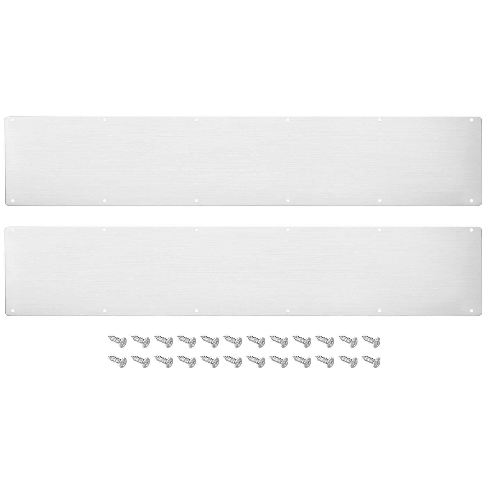 2pcs 6 x 34 Inches Aluminum Door Kick Plate for Exterior Front Door Silver