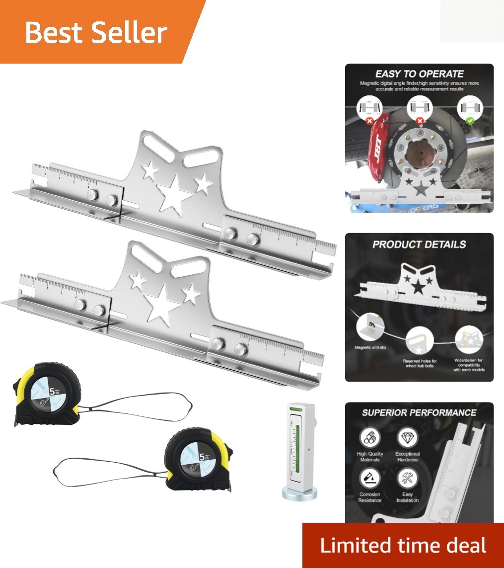 Precision Wheel Alignment Tool Plates 2-Pack for DIY Car, Truck, SUV, ATV