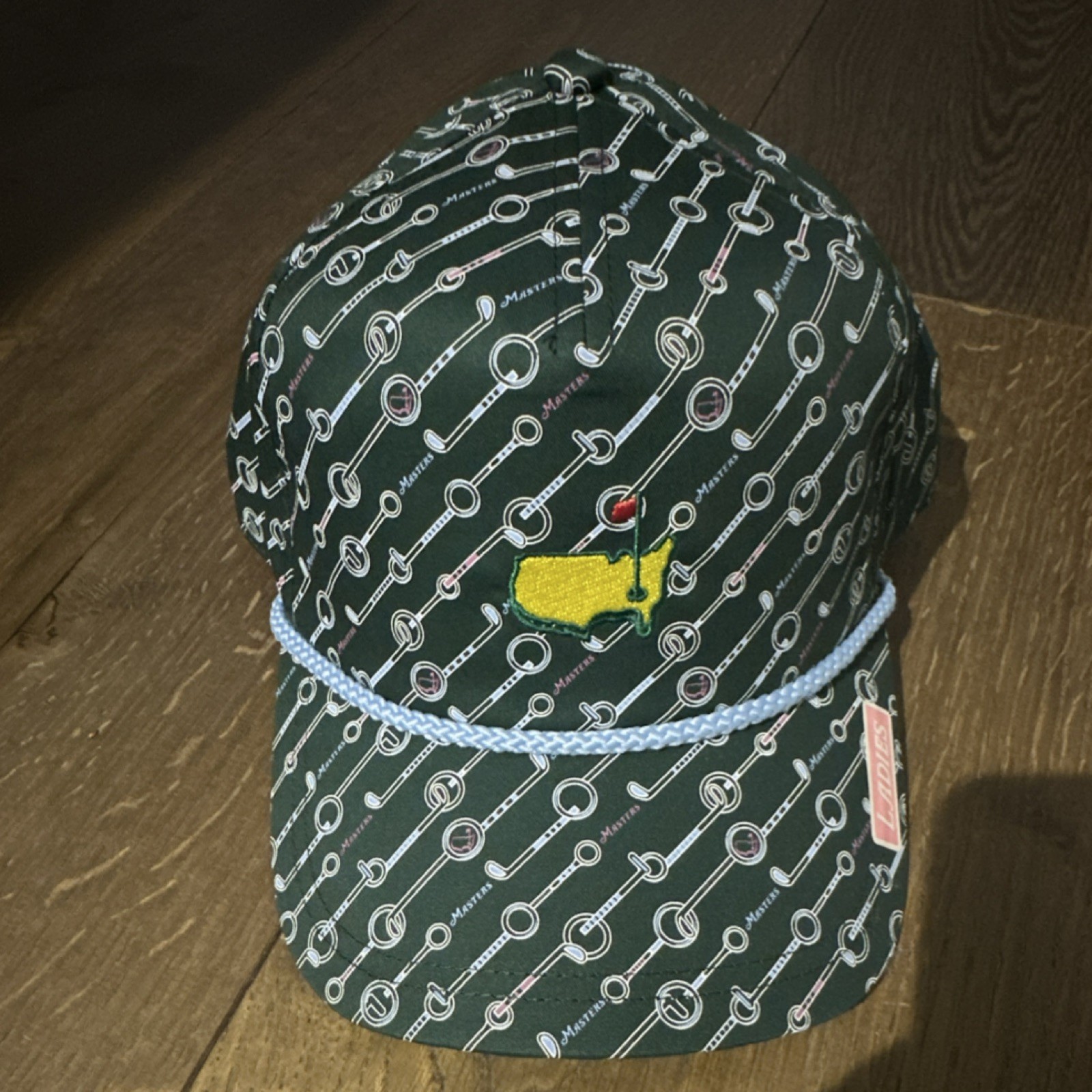 2026 Masters Ladies Adjustable Green Golf Hat Polyester Logo Embroidered Rope