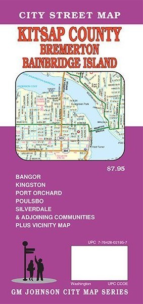 City Street Map of Kitsap County, Bremerton, Bainbridge Is., Washington, by GMJ